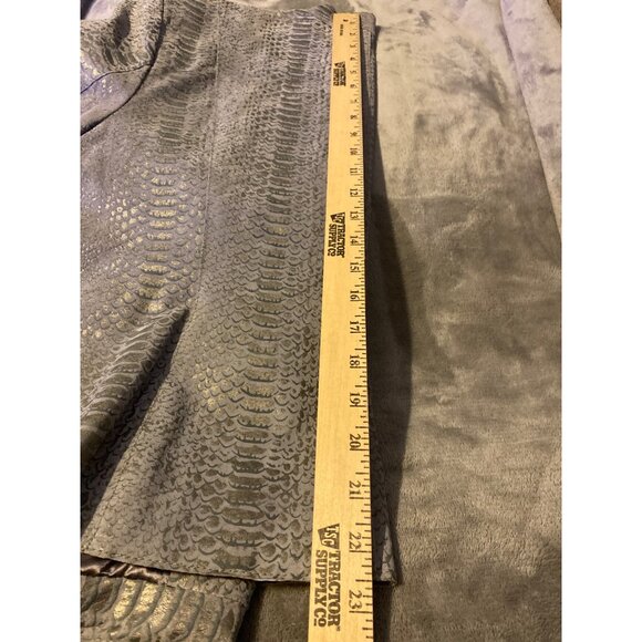 Pamela McCoy Womens Snake Print Leather Jacket With Zipper Pockets - Size L - Picture 11 of 14